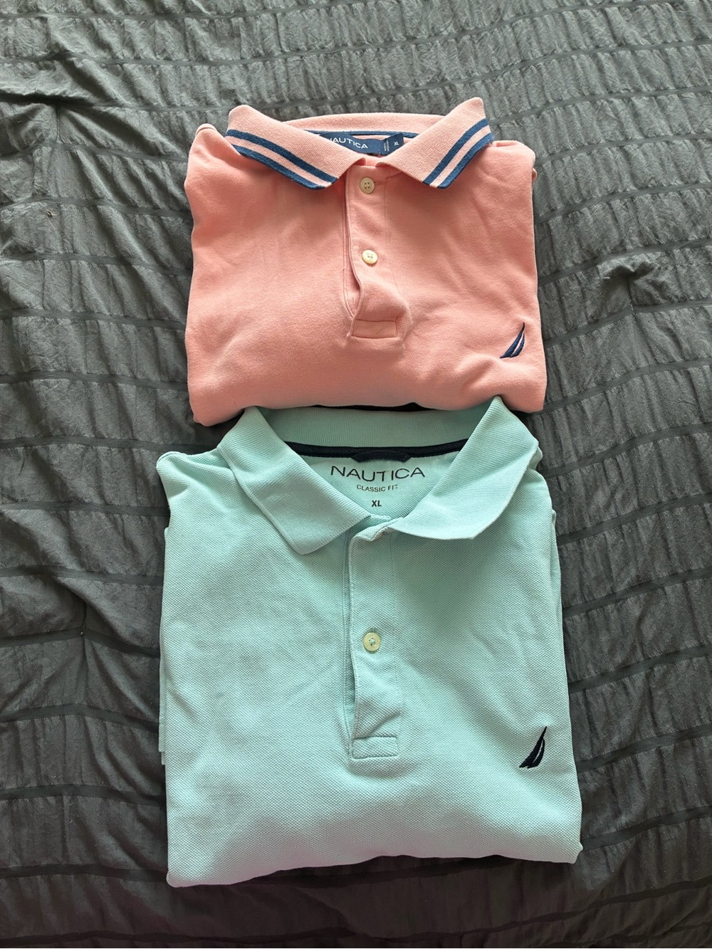 Nautica Polo Shirts Duo - Coral Pink & Mint Blue